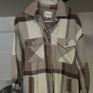 Brown Plaid Long Coat